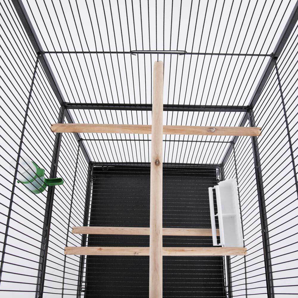 Voliera Uccelli 160cm - Gabbia Grande Per Pappagalli E Canarini Con Ruote E Accessori - Foto 3