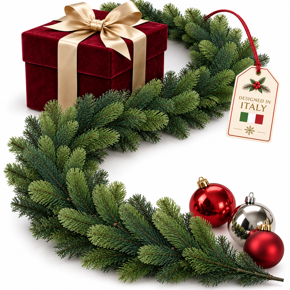Ghirlanda Natalizia Festone 3M 240 Punte in PE e PVC Foltissimo Addobbo Natale